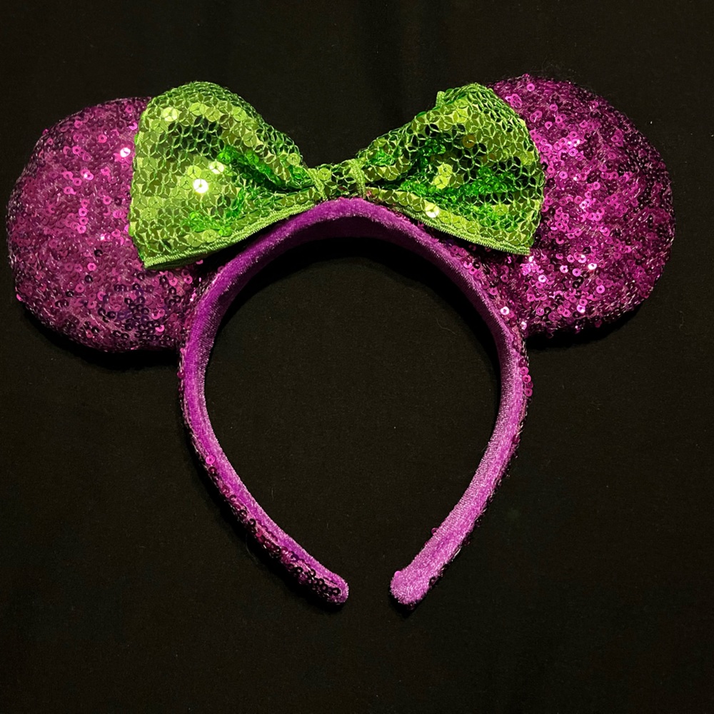 Disney Original Purple and Green Halloween Minnie Mouse Ears